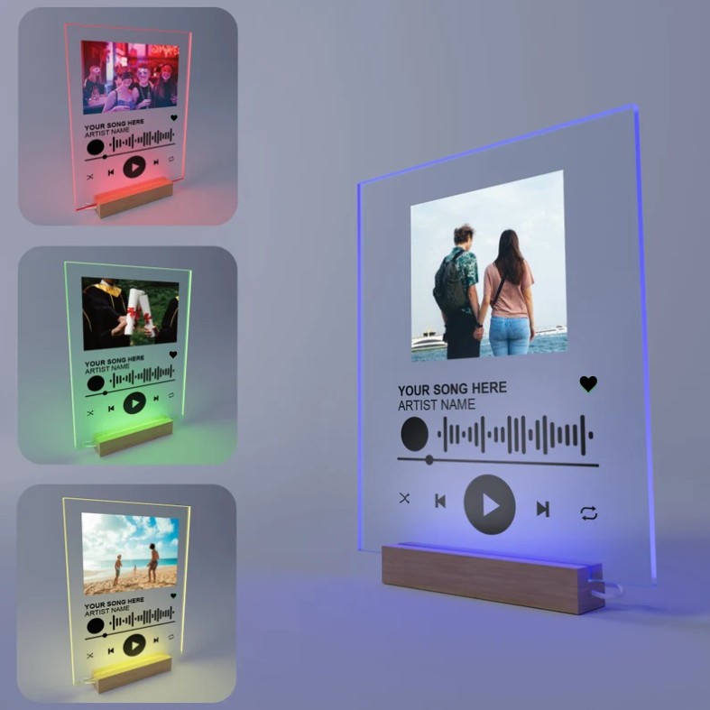 Plakat Lagu Akrilik - Akrilik LED Plakat Musik Plakat Spotify