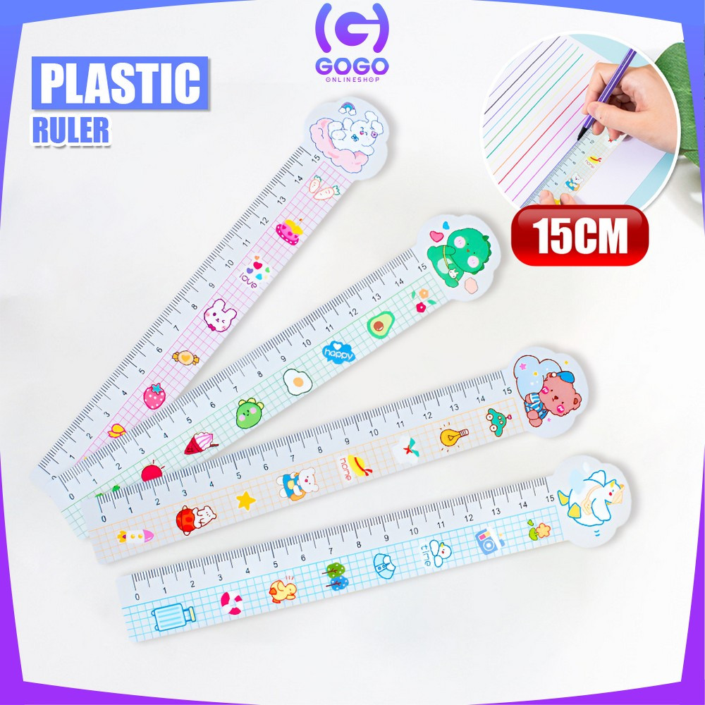 

GOGO-A91 Penggaris Plastik 15cm Anak Pelajar Karakter Lucu Alat Tulis Sekolah / Penggaris Lucu Pelajar Plastic Ruler Cartoon Serbaguna