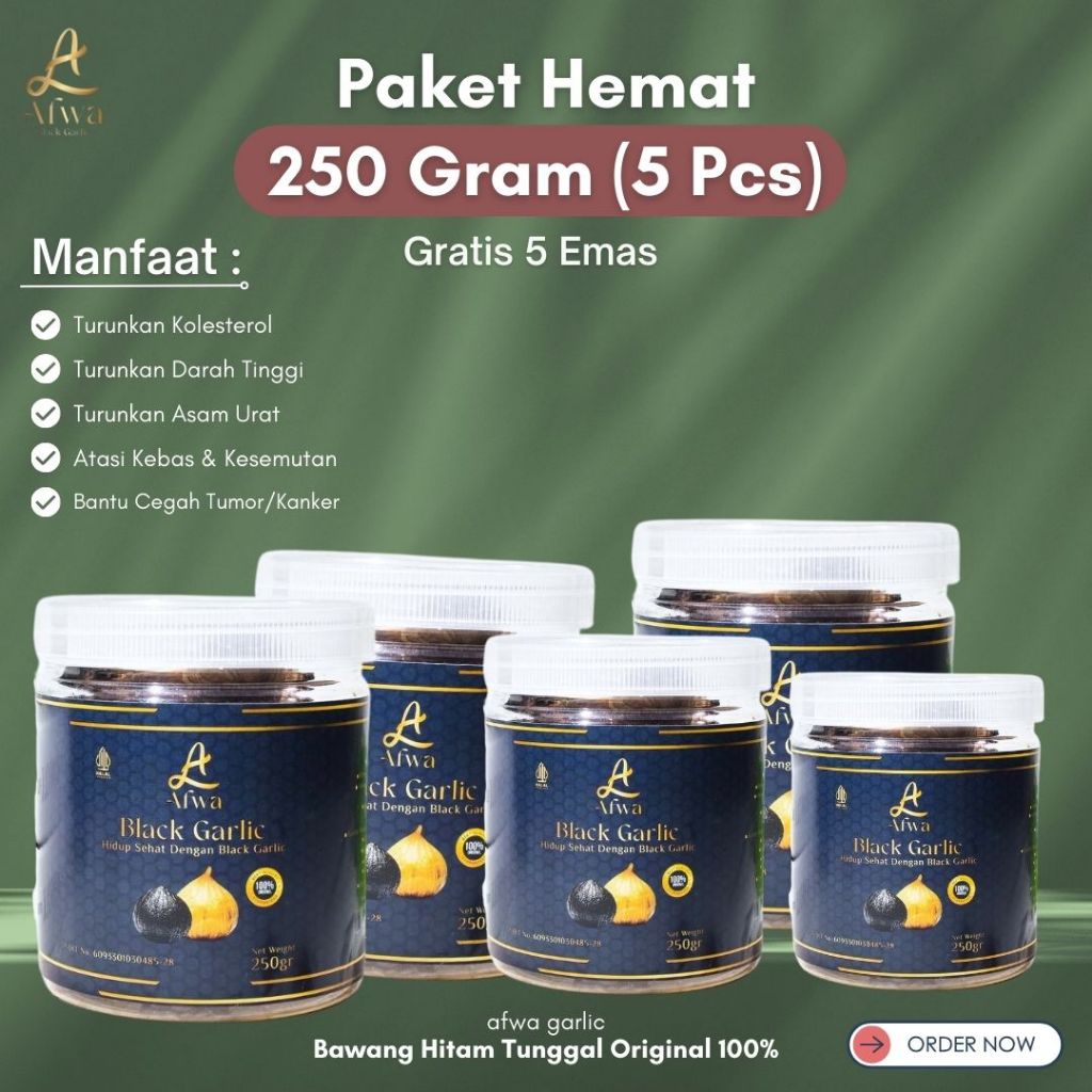 

250 Gr (5 Pcs)-Bawang Hitam Tunggal Original