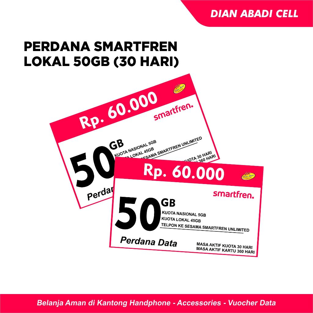 Perdana Smartfren Lokal Kuota 50GB (30 Hari)