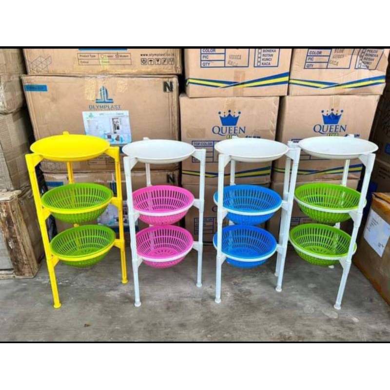 TERMURAH RAK BAWANG REGANTUM 3 SUSUN PLASTIK TEBAL