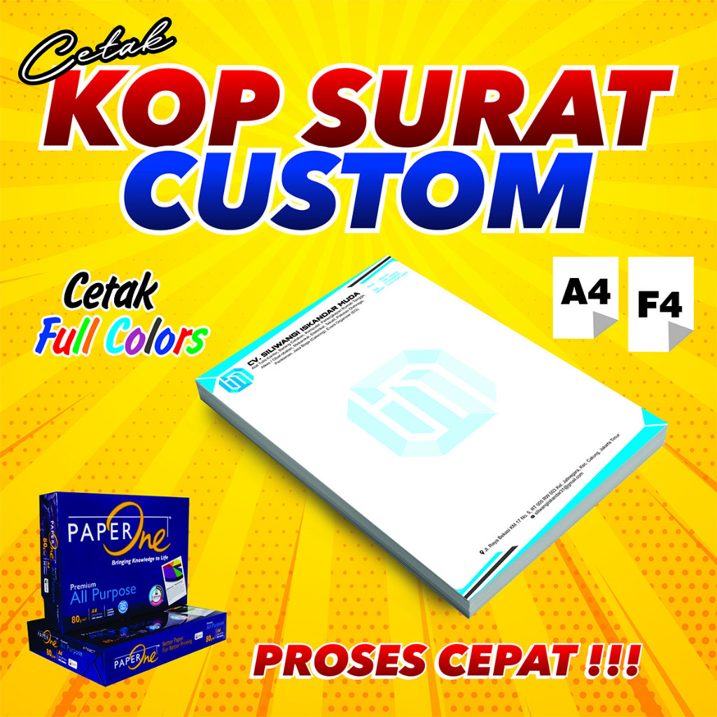 

Kop Surat HVS A4 / F4 Full Colors