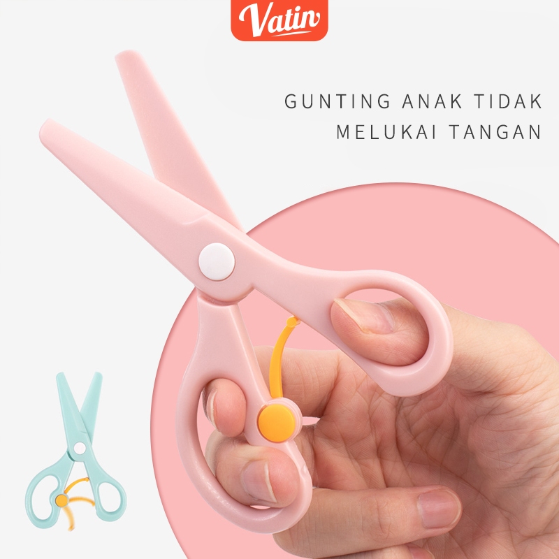 

Gunting Anak Aman Warna Macaron-Gunting Sekolah ujung tumpul aman digunakan gunting kecil-Vatin_Shop