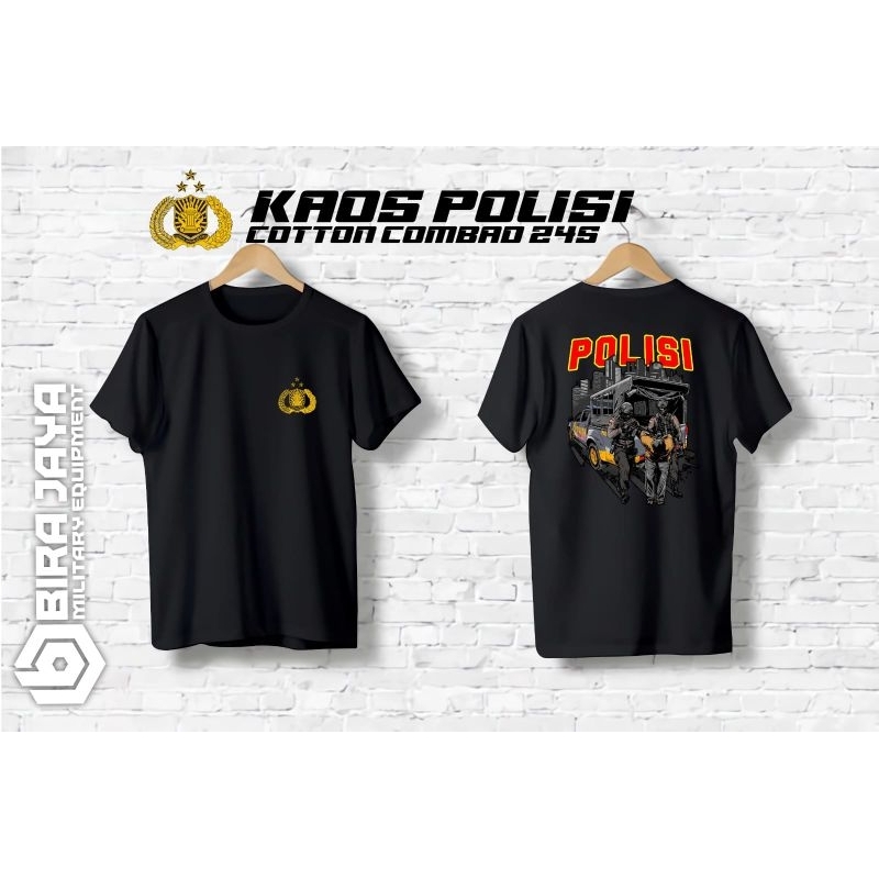 Kaos POLISI / Baju POLISI / Kaos Pria / Kaos Distro Katun POLISI Indonesia