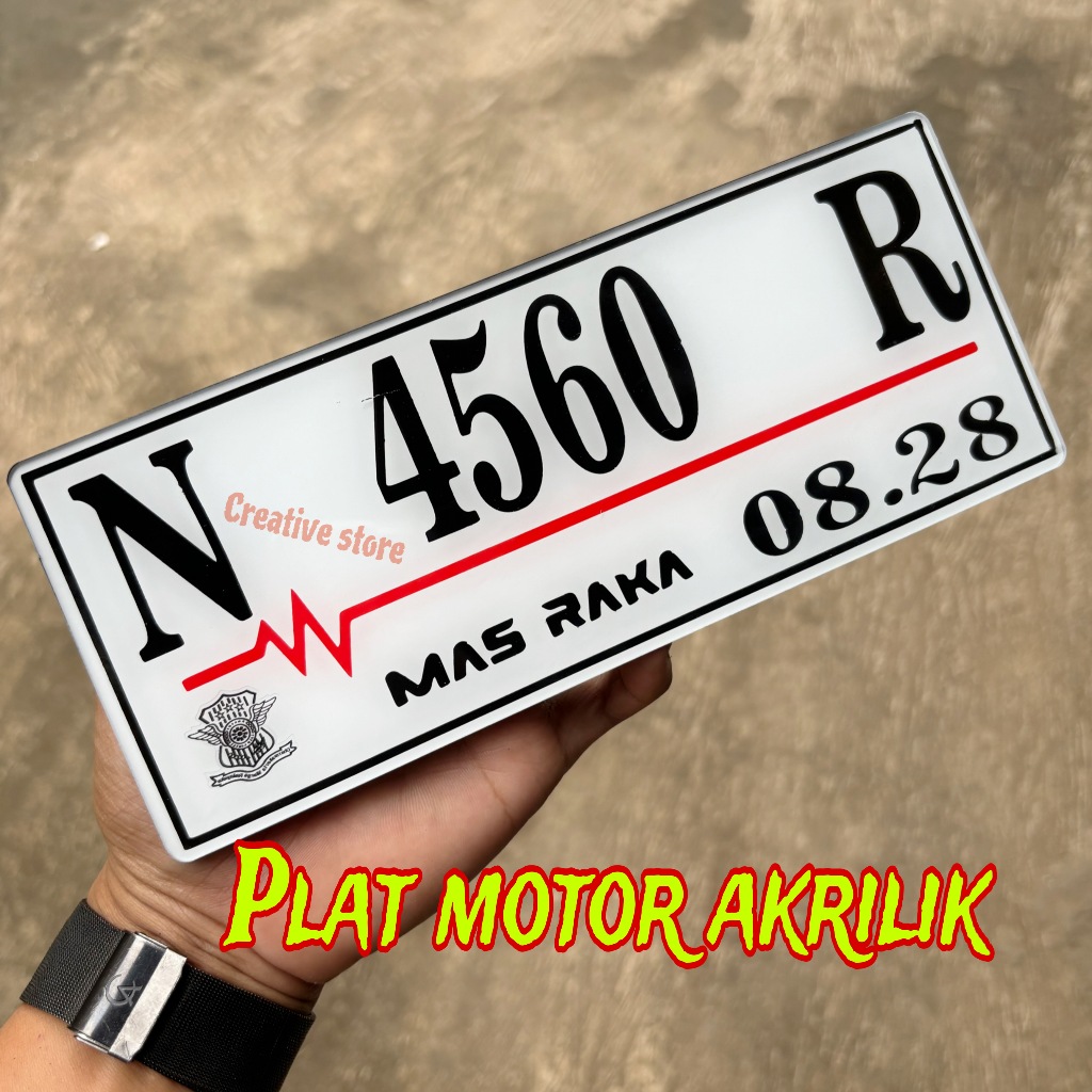 Plat Nomor Motor Variasi Akrilik
