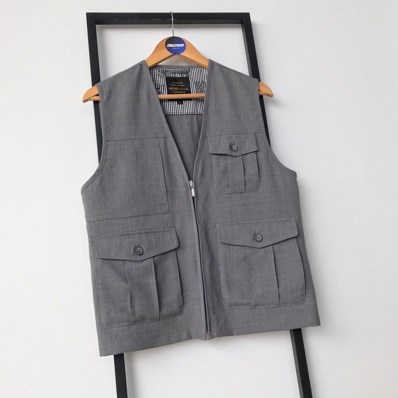 Rompi PETER LUGER Original Utility Cargo Vest Abu Grey Polos