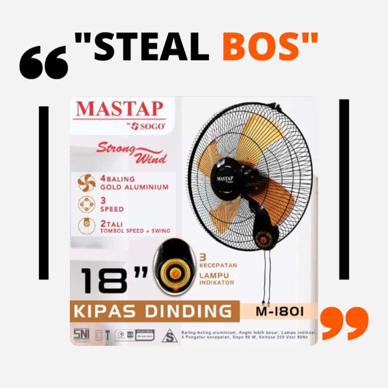wall fan mastap 18 kipas angin dinding mastap 18 wallfan mastap 18