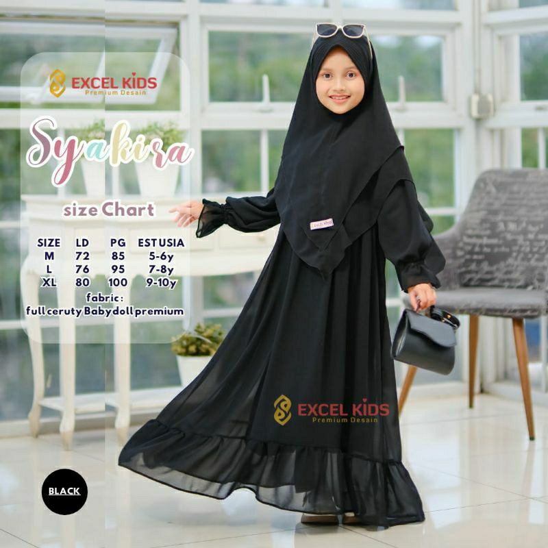 SYAKIRA DRESS ZUNAIRA GAMIS SYARI ANAK PEREMPUAN ORI EXCEL