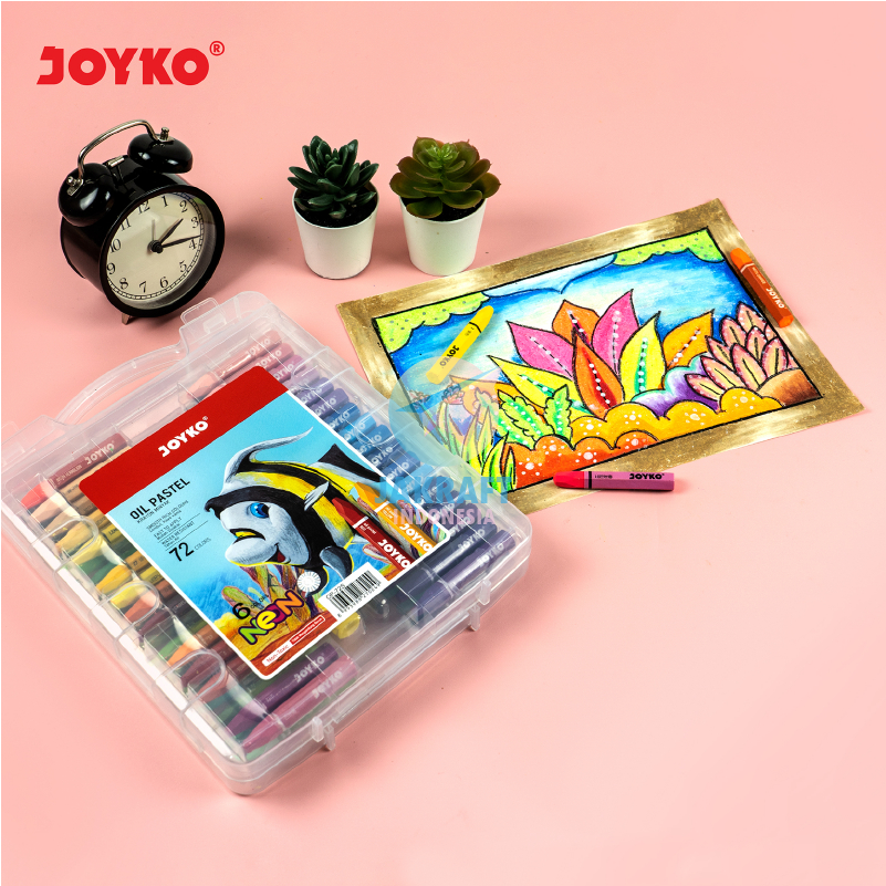 

(72 Pcs) Krayon Besar 72 Warna JOYKO OP-72S Hexagonal Oil Pastels Crayon Termasuk 6 Warna Neon Serutan Scrapper Extender & Holder Lengkap Aman Murah Anti Air Hard Case