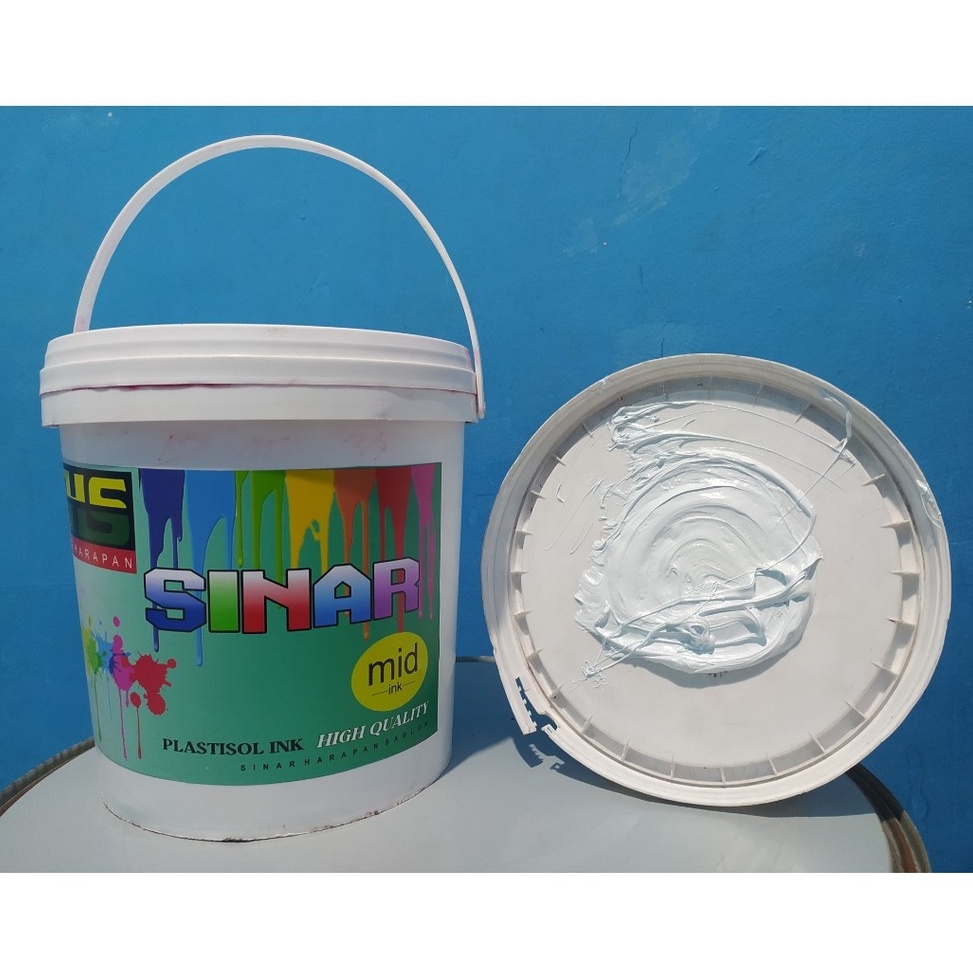 

KODE L68L plastisol MID sinar harapan sablon warna putih kemasan 5kg