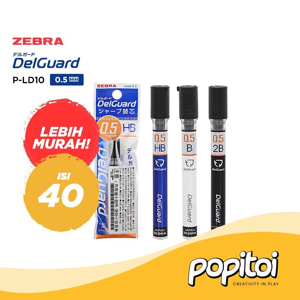 

KODE N79F Zebra DelGuard Pencil Lead Refill 5 mm isi pensil mekanik isi 4 pc