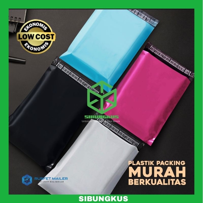

POLYMAILER 17X30 TERMURAH BERKUALITAS KANTONG EKONOMIS POLYMER RUSFET PACKING OLSHOP HITAM PUTIH PINK BIRU ISI 100 TERMURAH AMPLOP PLASTIK PACKAGING WARNA WARNI ANTI SOBEK GLOSY