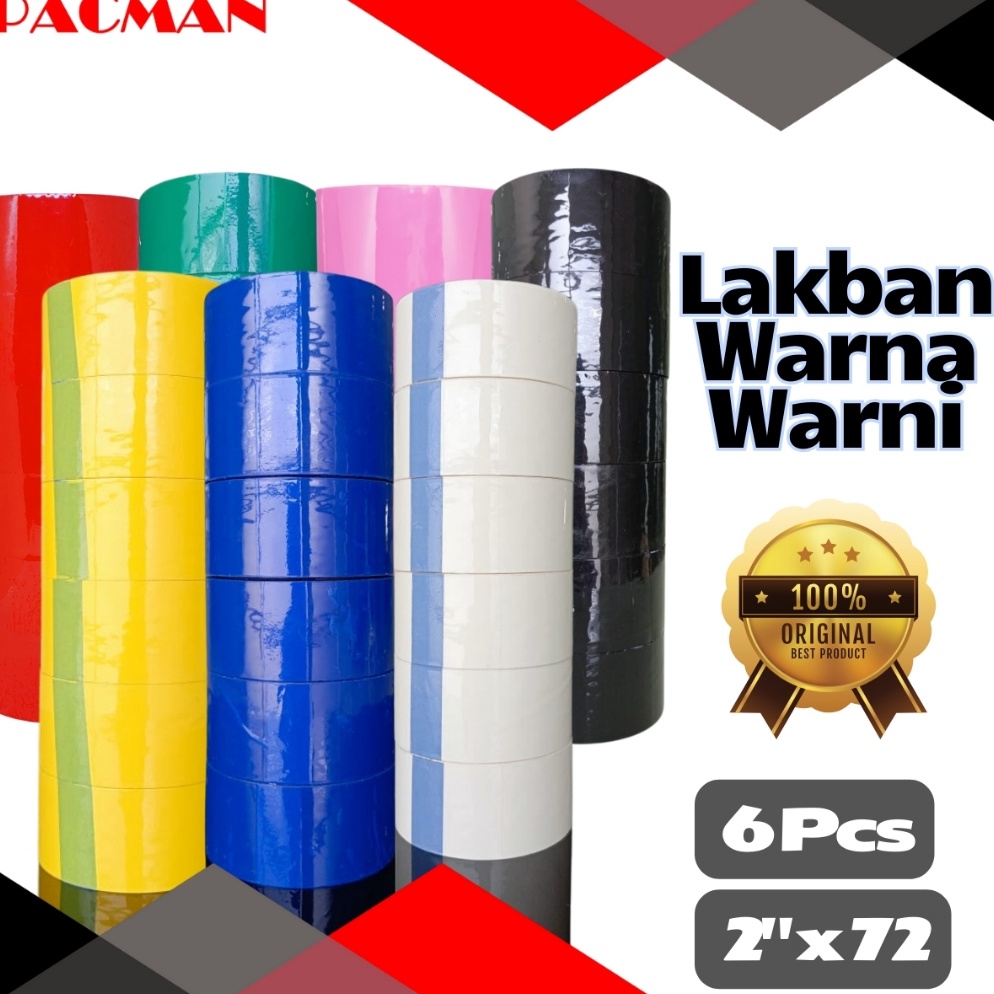 

KODE P23I 6 PCS1 SLOP Lakban Warna Warni Original Pacman 1