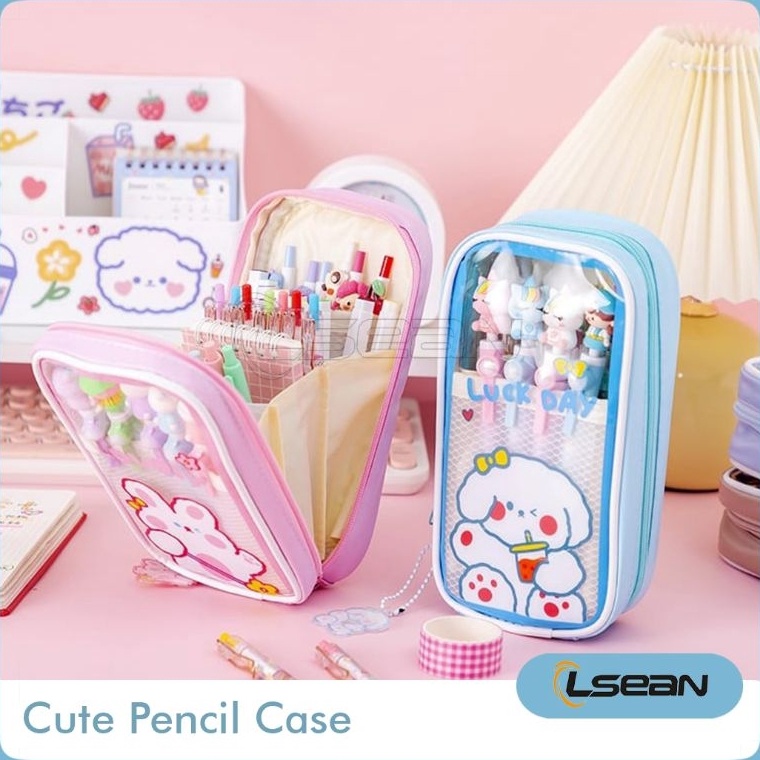

KODE T82X Tempat Pensil Motif Kartun Lucu Korea Multilayer Anti Air Stationery Case