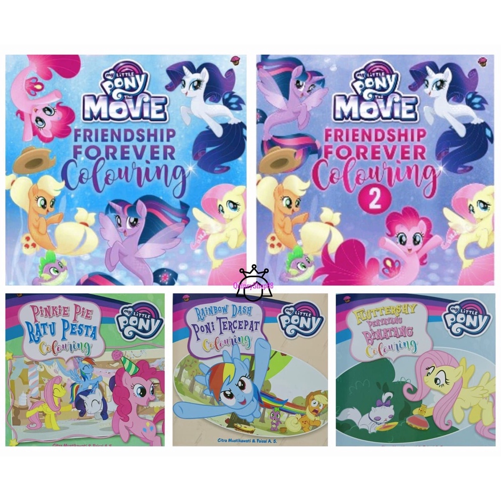 KODE V93J Buku Mewarnai Coloring Book My Little Pony  Pony The movie Friendship Forever