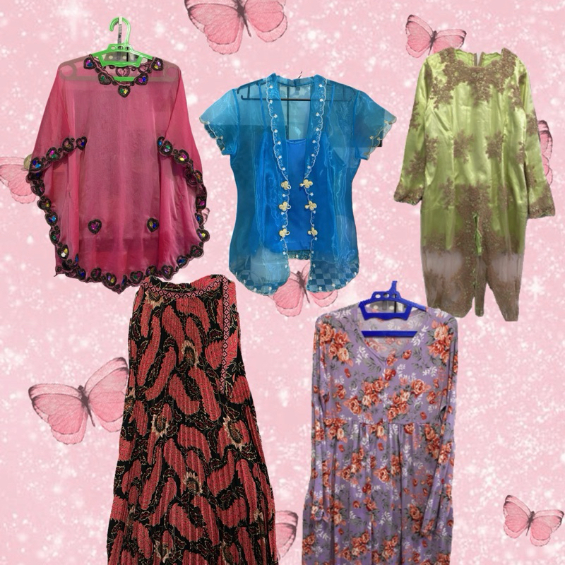 Kebaya Dress Wanita Gamis Wisuda Lamaran Atasan Kaftan Bunga Batik Pengantin Flower