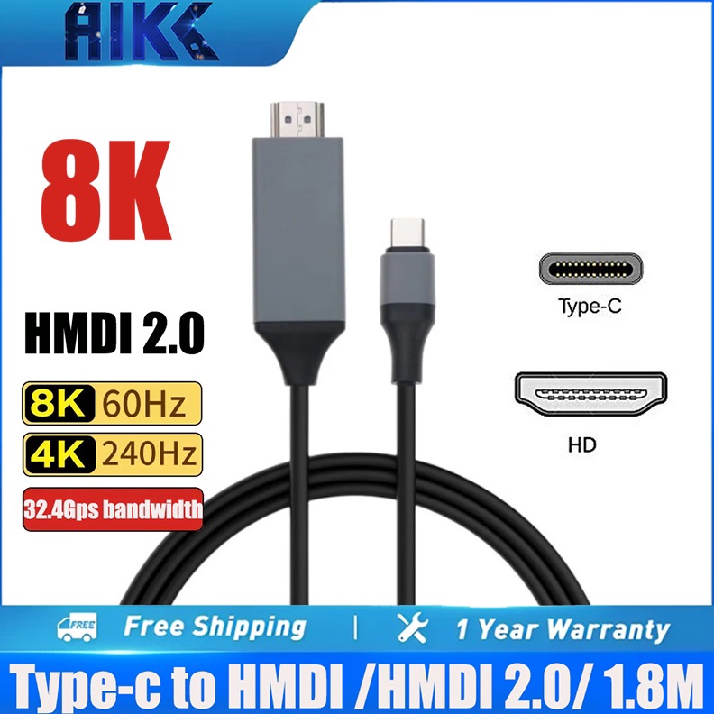 Kabel USB Type C to HDMI  Typec to HDMI 4K HPProjectorLaptopMonitor kabel hdmi laptopHP ke proyektor