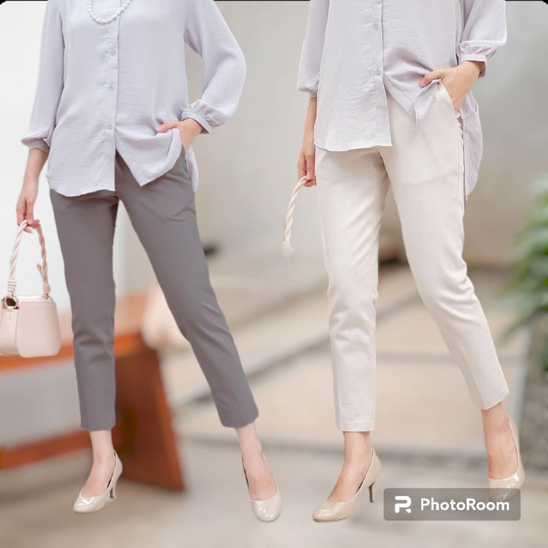 CELANA PANJANG WANITA BAGGYPANTS KATUN TWILL
