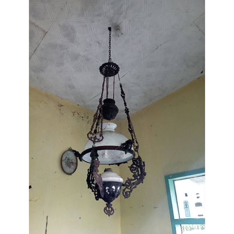 LAMPU KAP GANTUNG/LAMPU KEREK/LAMPU KUNO/LAMPU ANTIK/LAMPU TUA/BARANG ANTIK/LAMPU LAWAS/LAMPU GANTUN