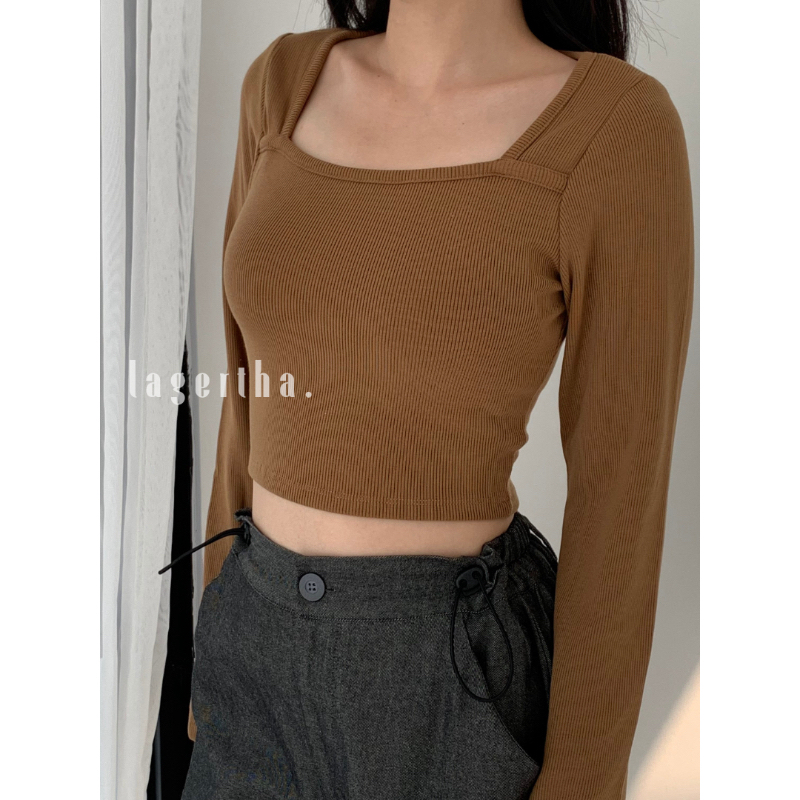 NEW PRODUCT – CROP TOP KOREA / CROP TOP LENGAN PANJANG / CROP TOP KNIT