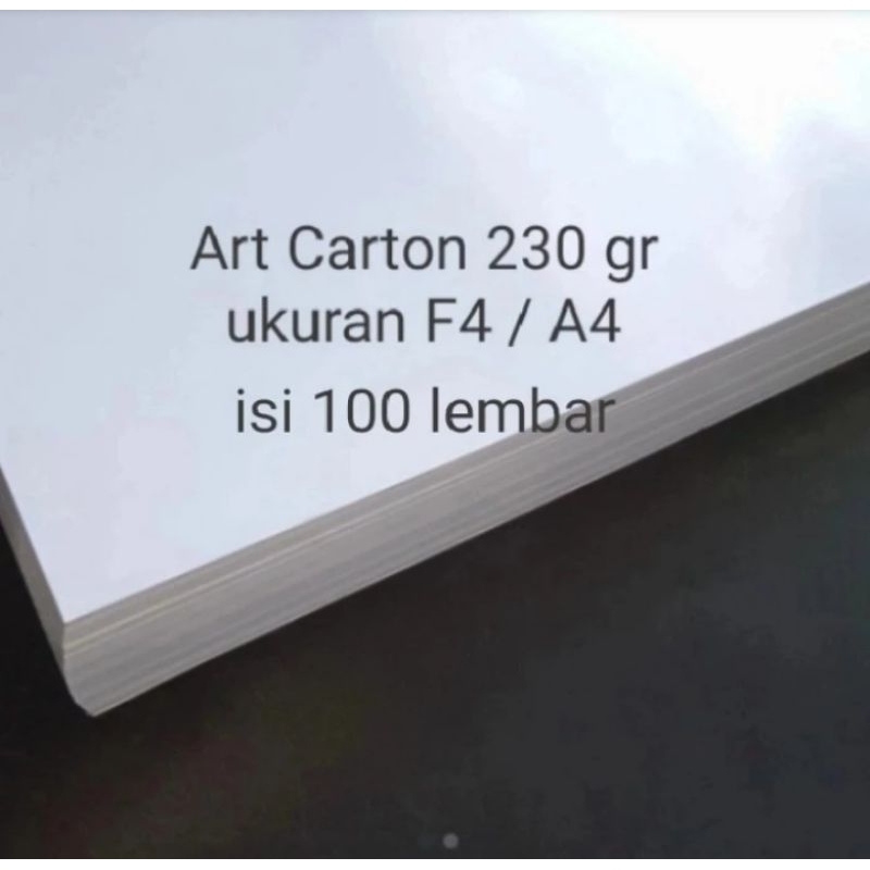 

(100 lbr) Kertas Art Carton 230 gsm ukuran Folio F4 / A4 / A3 /A3+