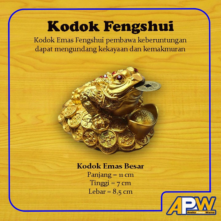 Kodok Fengshui / Kodok Emas Kaki Tiga Ukuran 11 cm