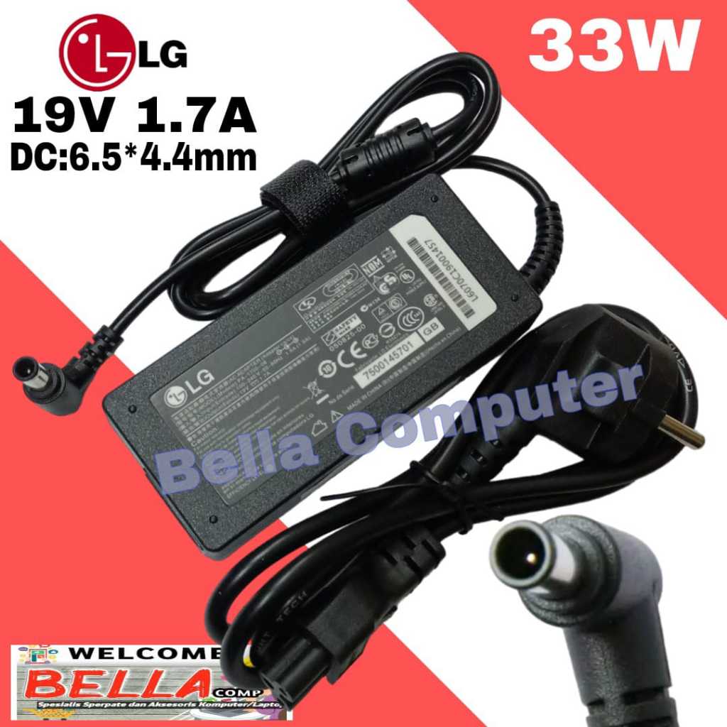 Adaptor LED LG Monitor/charger TV LG 19V 1.7A 65W bonus kabel power Original-19V 2.1A /1.6A/1.7A unt