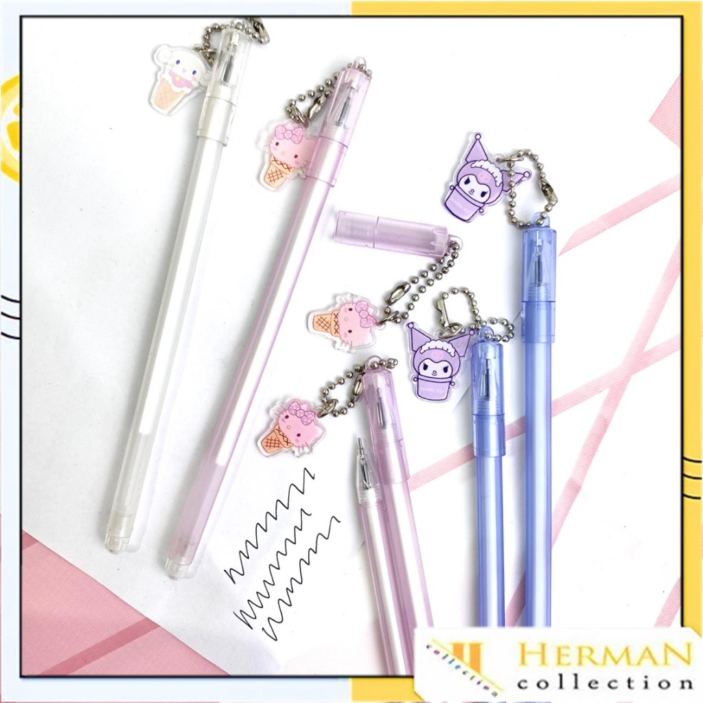 

HC Pulpen Lucu Aesthetic Pen Gantungan Motif Kartun Bolpoint Karakter Pena Gel Bolpen Unik Alat Tulis Kantor