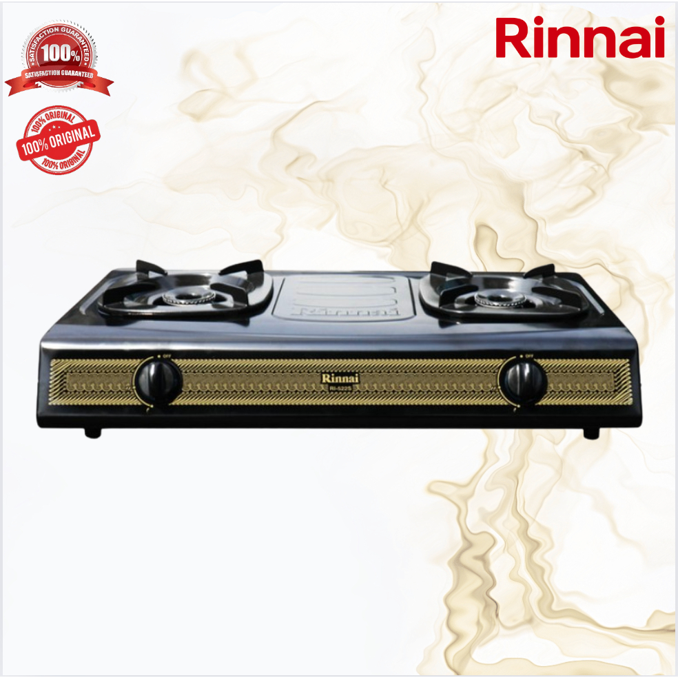KOMPOR GAS 2 TUNGKU RINNAI RI 522 S Kompor Gas/RI522S/RI522 S/RI 522S/RI-522S/ORIGINAL GARANSI RESMI
