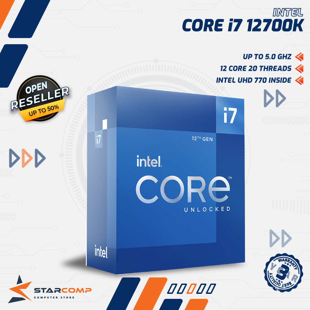 Intel Core i7-12700K LGA1700 12 Core 20 Thread 12th Alder Lake 12700K