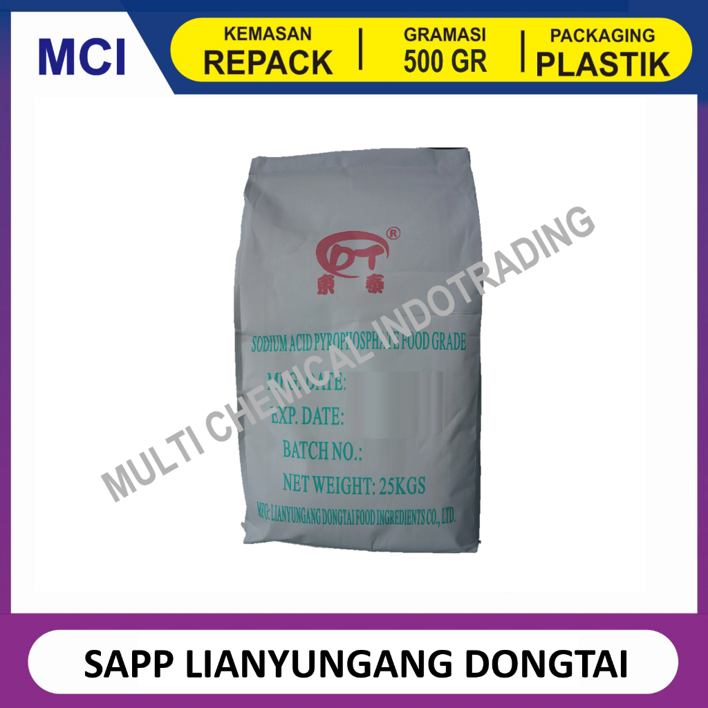 

SODIUM ACID PYROPHOSPHATE SAPP LIANYUNGANG DONGTAI - REPACK 500 GR