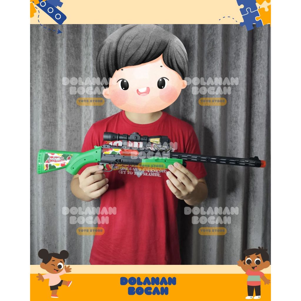 Mainan Tembak Anak Sniper Elite Garuda Mainan Tembak Tentara Ada Suara Tembak KGP 1781