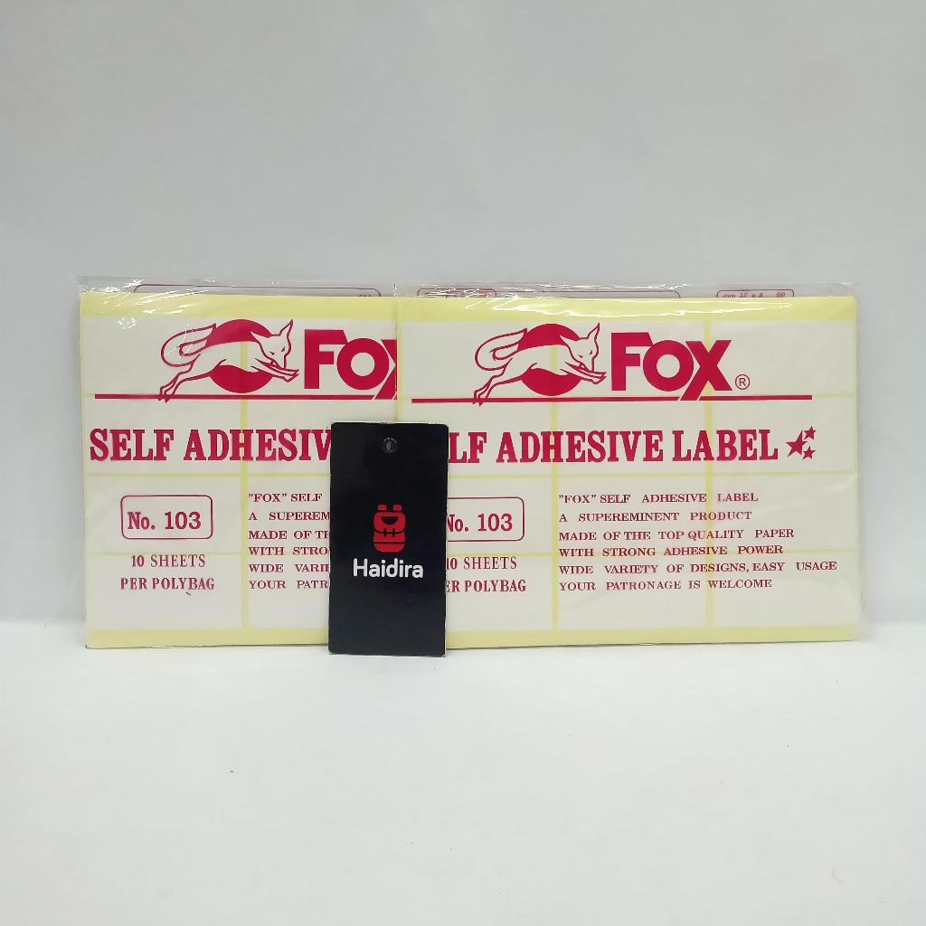 

Kertas / Label Stiker Fox No. 103 uk. 32 x 64 mm (Persegi Panjang)