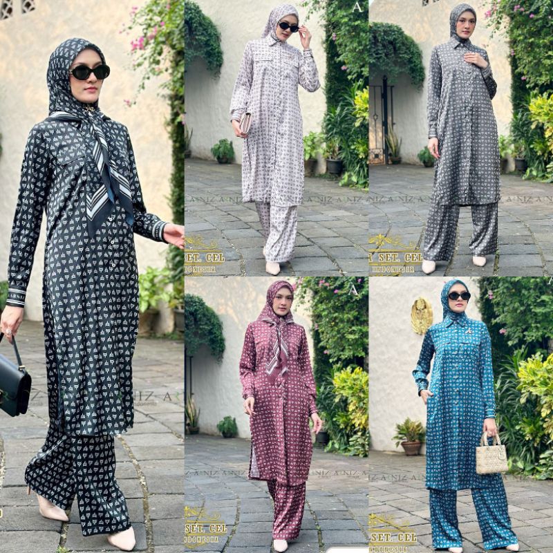 Maouza Tunik Celana Set Jilbab By Arniz Collection Terbaru