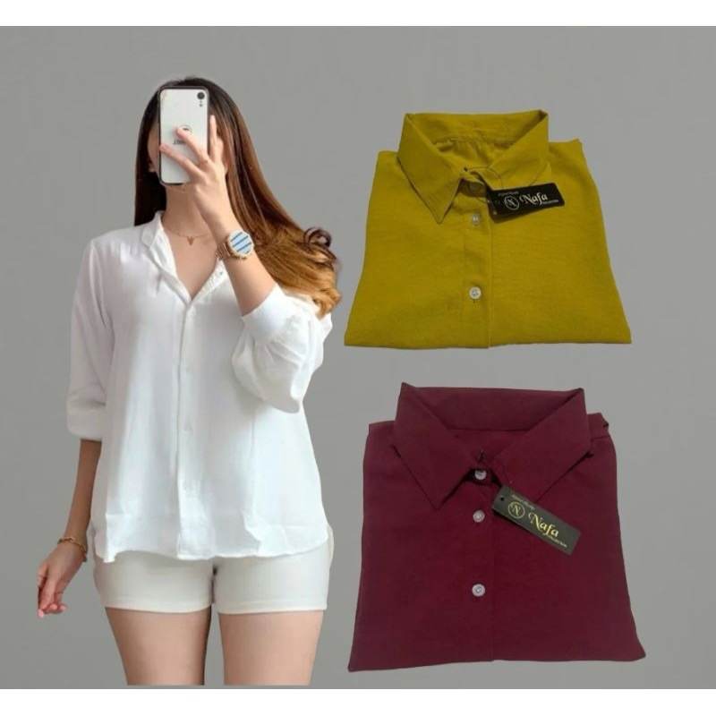 Kemeja wanita / Atasan wanita / kemeja crinkle wanita / atasan crinkle premium wanita / Kemeja polos