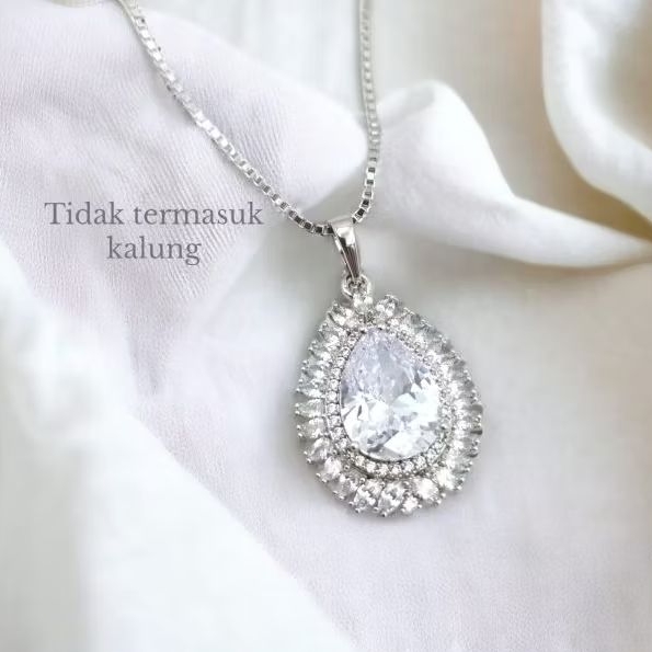 Xuping Liontin Teardrop Liontin Mata Tetes Liontin Mewah Silver 980