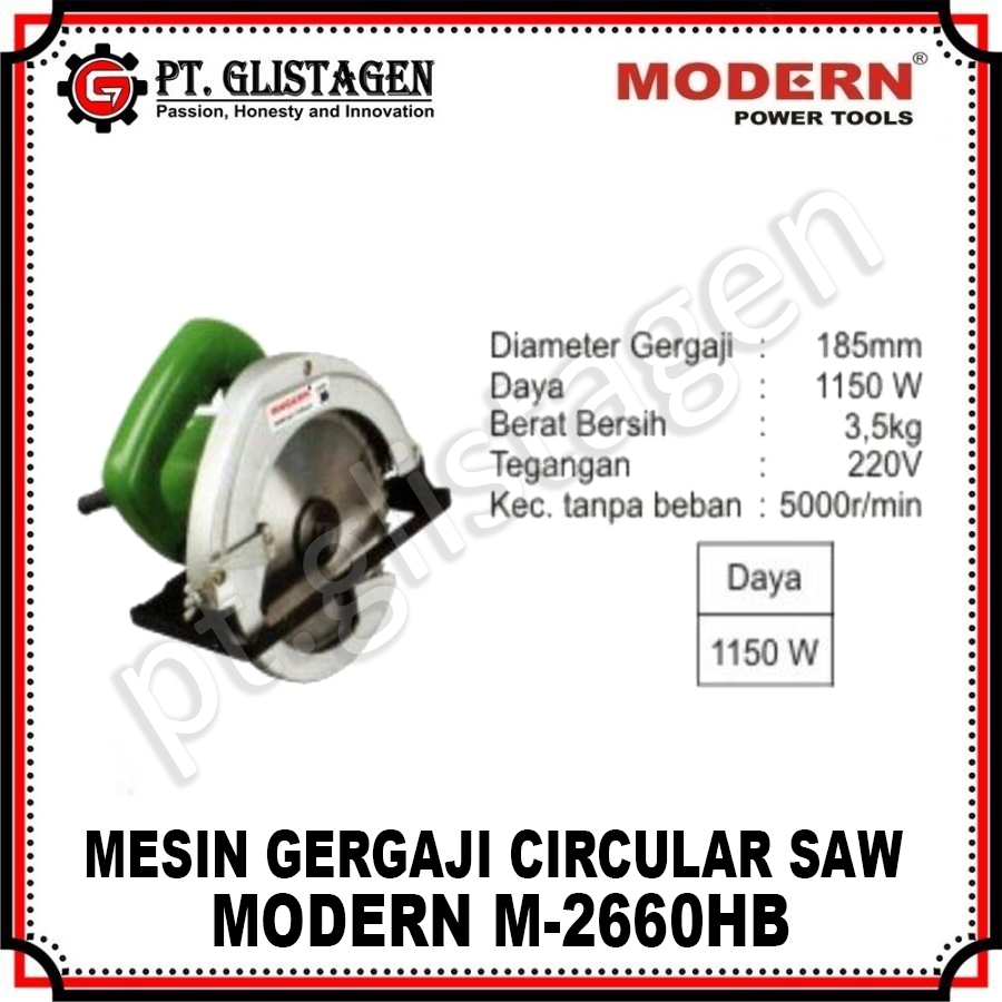MODERN M2660 Mesin Potong Kayu Circular Saw CircularSaw 7" inch M-2660HB