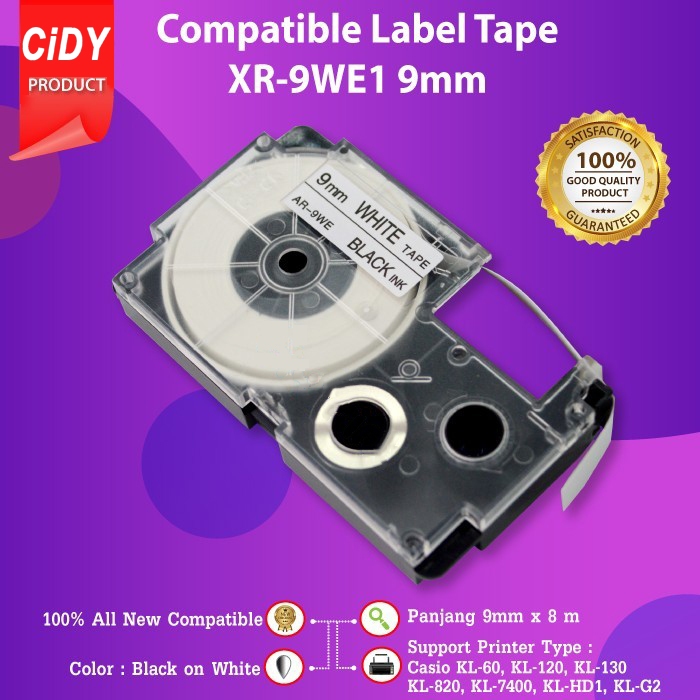 

Label Tape Casio 12mm Compatible XR12WE XR-12WE Compatible Casio Typewriter Printer KL-60 KL120 EZ Label Maker