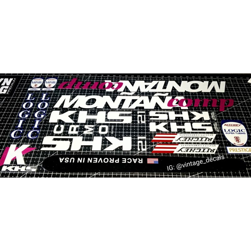 sticker sepeda KHS MONTANA ritchey logic comp pro team