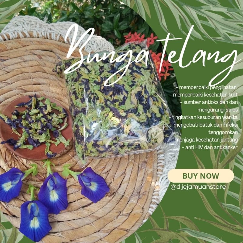

Bunga telang kering 100 gram ( 1 ons )