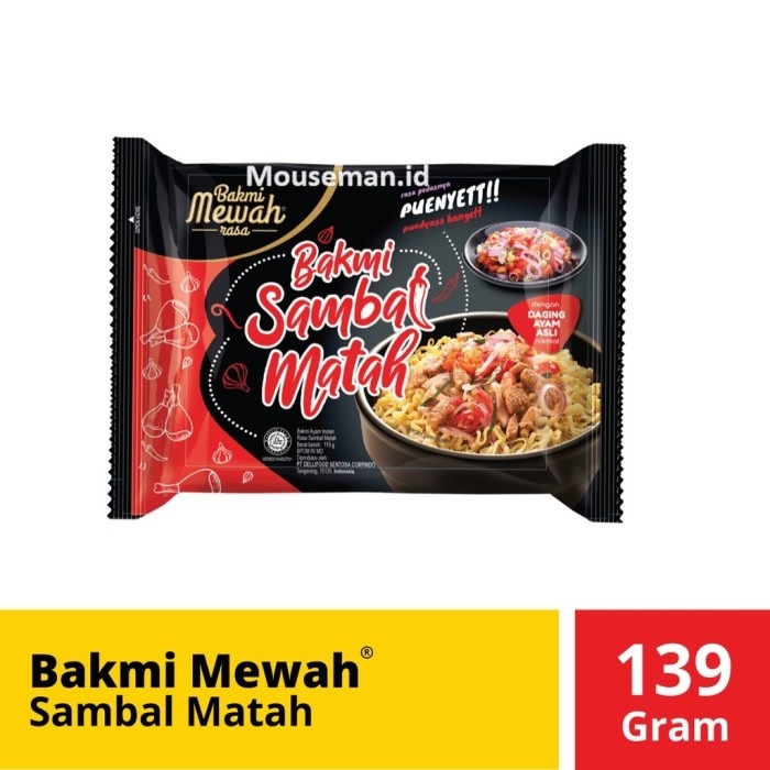 

Bakmi Mewah dengan DAGING AYAM PILIHAN Rasa Bakmi Sambal Matah MIE INSTAN GORENG rasa pedasnya penyet pedes banget 139gr