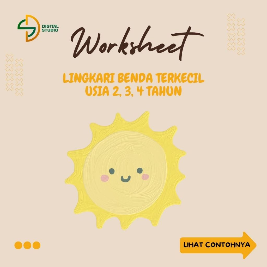 Worksheet Lingkari Benda Terkecil PDF Untuk Anak Usia 2, 3, 4 Tahun