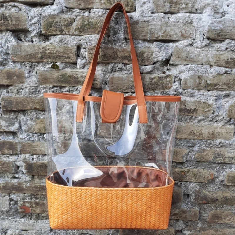 Tas pandan mika shoulder bag