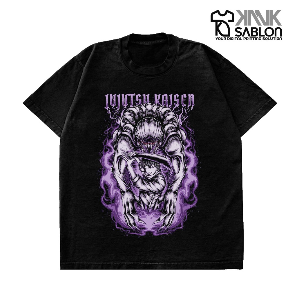 T-Kaos baju jujutsu kaisen anime-yuta x rika-KANKSABLON
