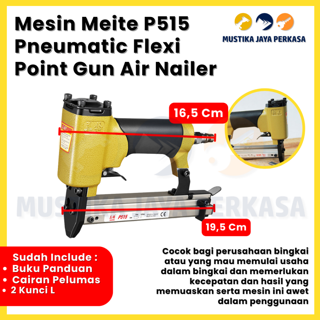 Mesin Alat Paku Tembak Kompressor P515 Meite Pneumatic Flexi Point Gun Air Nailer Meite Machine Kard