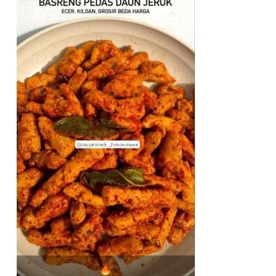 

basreng pedas daun jeruk kemasan 1/2 kg