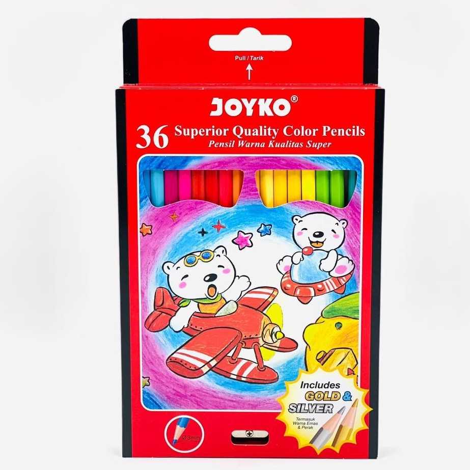 

KODE F79V Pensil Warna Pensil Gambar Color Pencil JOYKO 36 WARNA PANJANG CP36PB