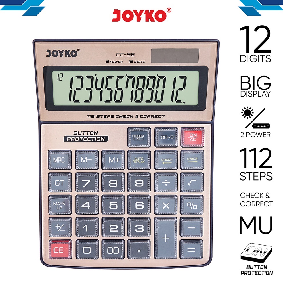 

KODE J37H Calculator Kalkulator Joyko CC56 12 Digits