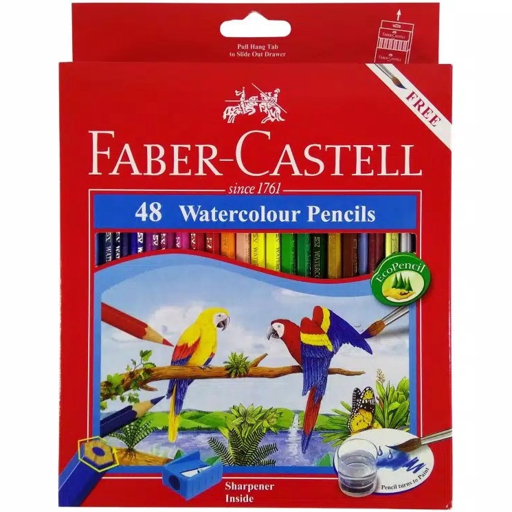 

KODE G38G Pensil Warna Faber Castell 48 Water colour Free Kuas dan Rautan