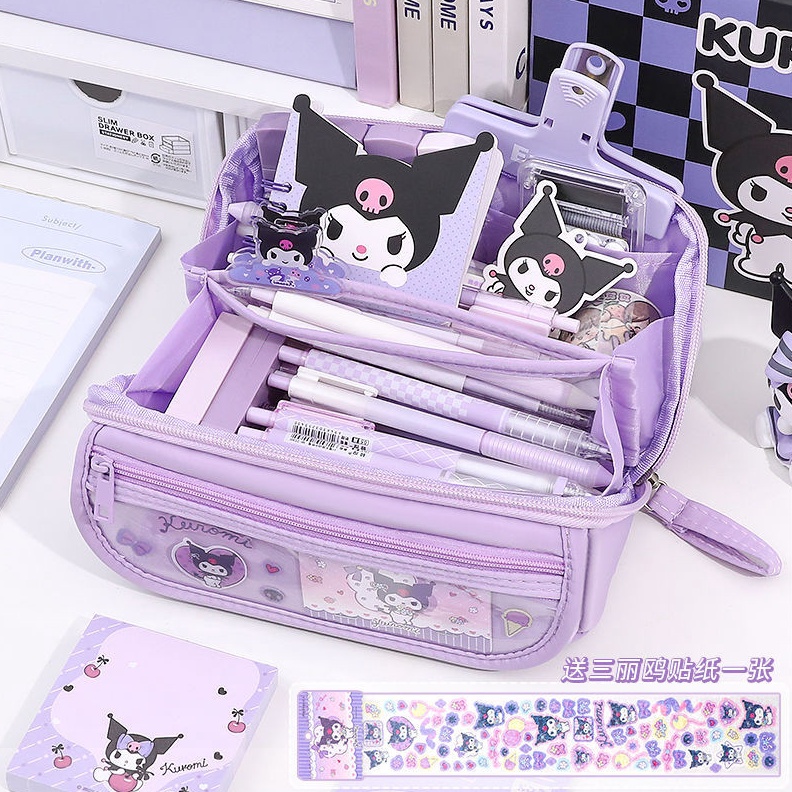 

KODE I24W Sanrio Tempat Pensil Cinnamoroll Baru Anime My Melody Kuromi Penyimpanan Alat Tulis Siswa Perlengkapan Sekolah Ins Kawaii Hadiah Lucu